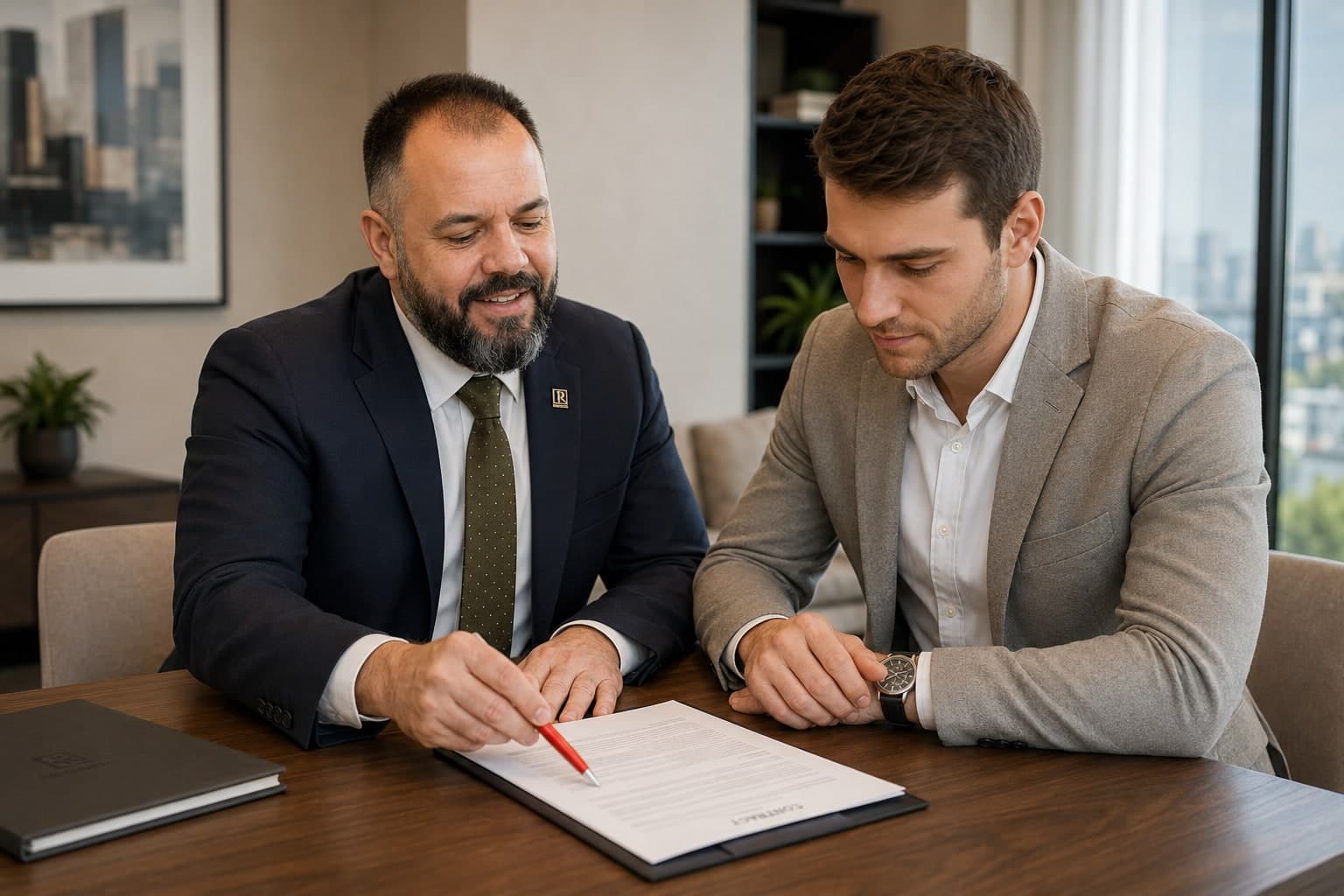 Daniel Dobre explică o clauză din contract, pix roșu în mână