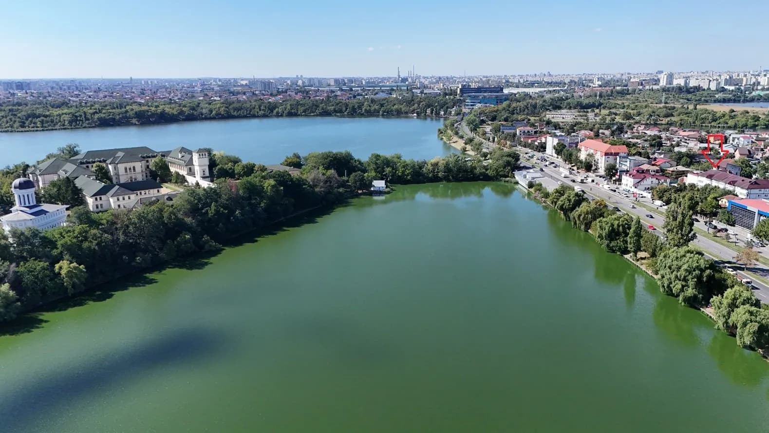 Teren, de vânzare, Pantelimon — Vedere aeriană, teren lângă râu și localitate