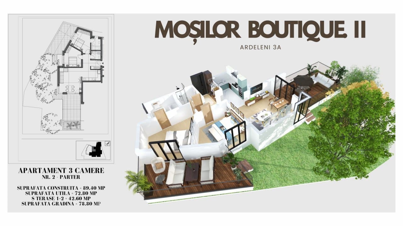Planul apartamentului cu 3 camere