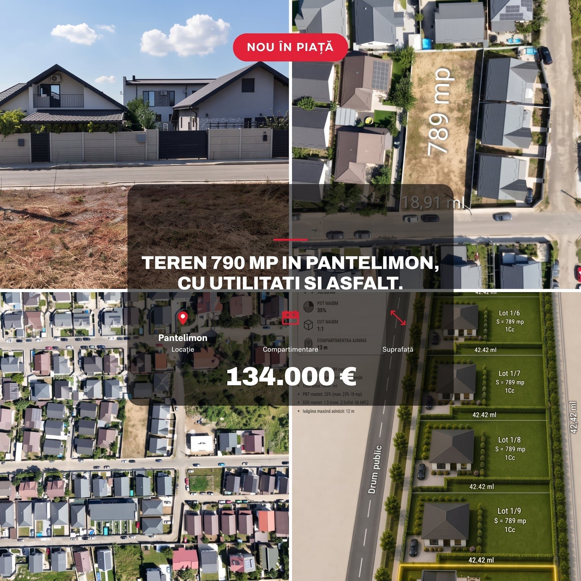 Lot teren constructii in Pantelimon. Utilitati, asfalt si vecinatati bune, Pantelimon