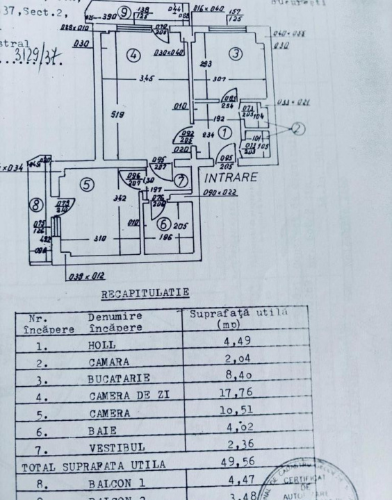 Vanzare ap 2 camere cu 2 balcoane -  Calea Mosilor